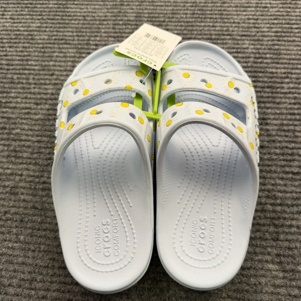 Crocs Baya Graphic Sandal Men's 5 Women's 7 Mineral Blue Floral New With Tags